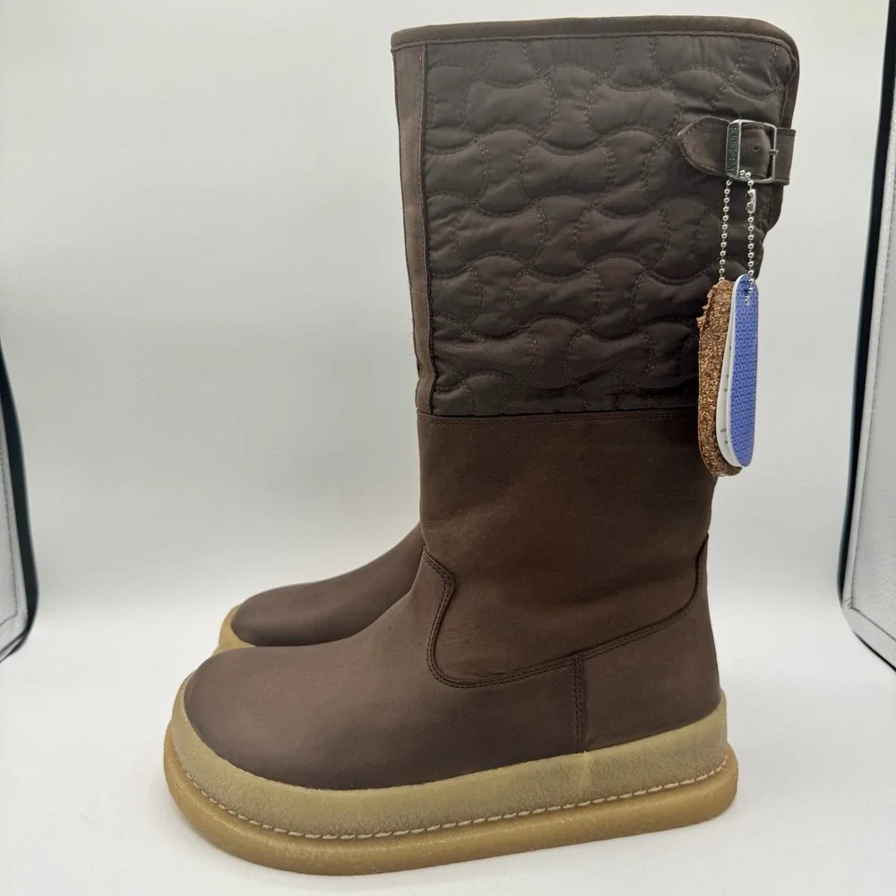 Birkenstock Iskut‎ Boots Women's Size 7 EU 38 Brown Leather Fleece-Lined